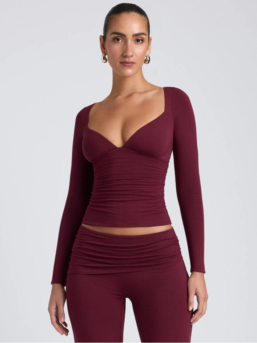 Oh Polly Burgundy Long Sleeve